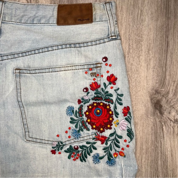 Madewell Embroidered Light Blue Denim‎ Shorts Size 29 - Picture 4 of 13